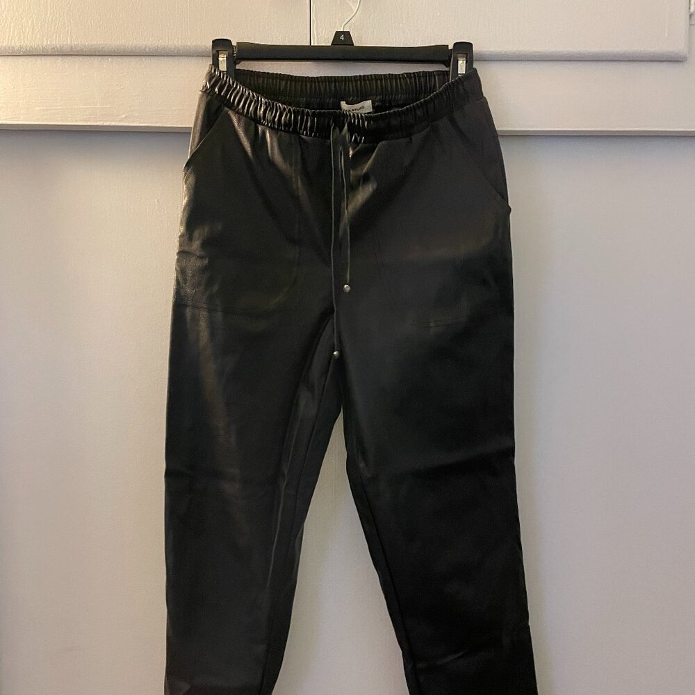 Faux Leather Joggers
